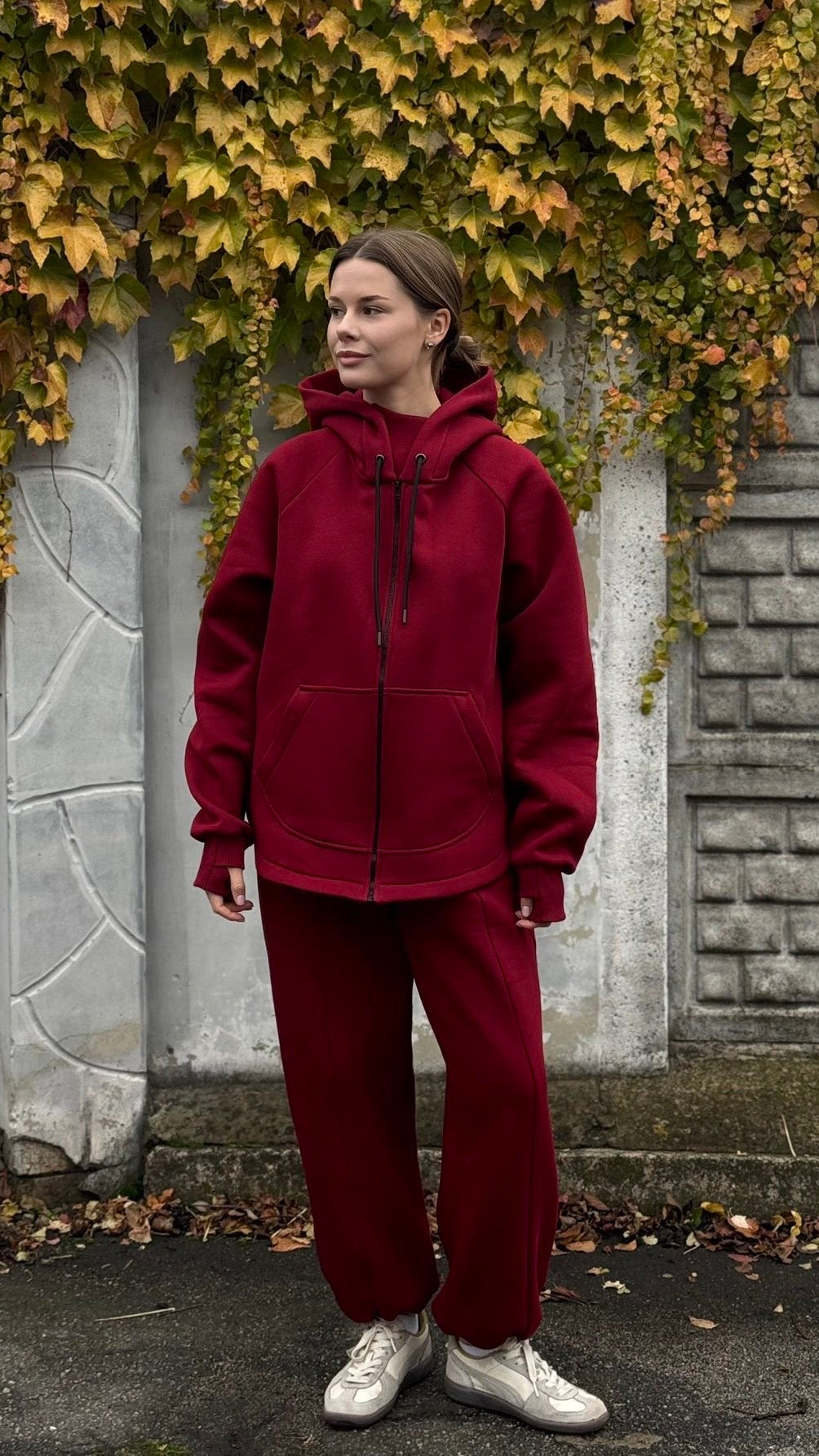 Fleece suit burgundy