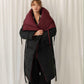 Double sided quilt blanket-coat Marsala/Black