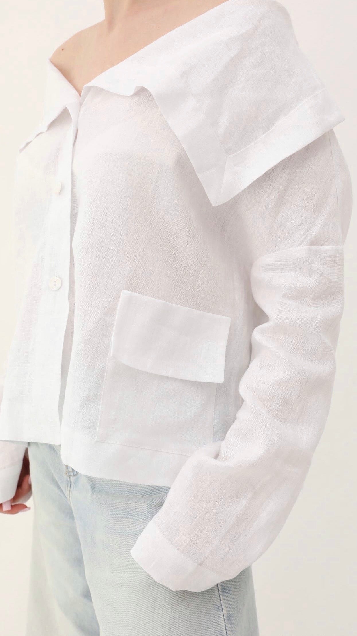 Asymmetrical organic linen shirt