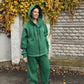 Zip fleece hoodie emerald
