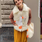 Vest "Little duck" creamy with detachable collar