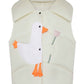 Vest "Little duck" creamy with detachable collar