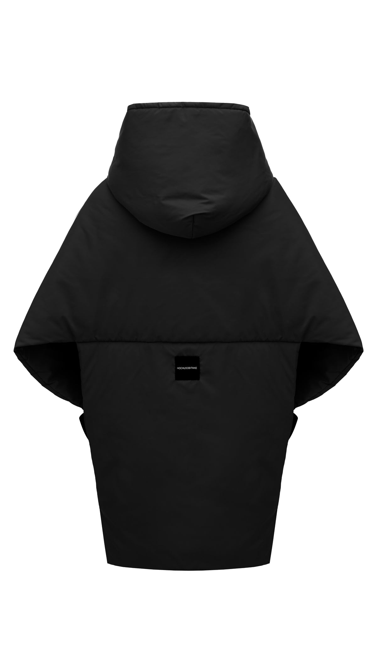 Black Down vest with detachable hood
