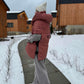 Terracotta Down vest with detachable hood