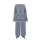 Asymmetrical shirt+ bloomers pants cotton washed