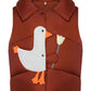 Vest "Little duck" terracotta with detachable collar