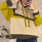 Patched upcycled Hoodie green