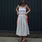 One-size cotton striped skirt with ribbons