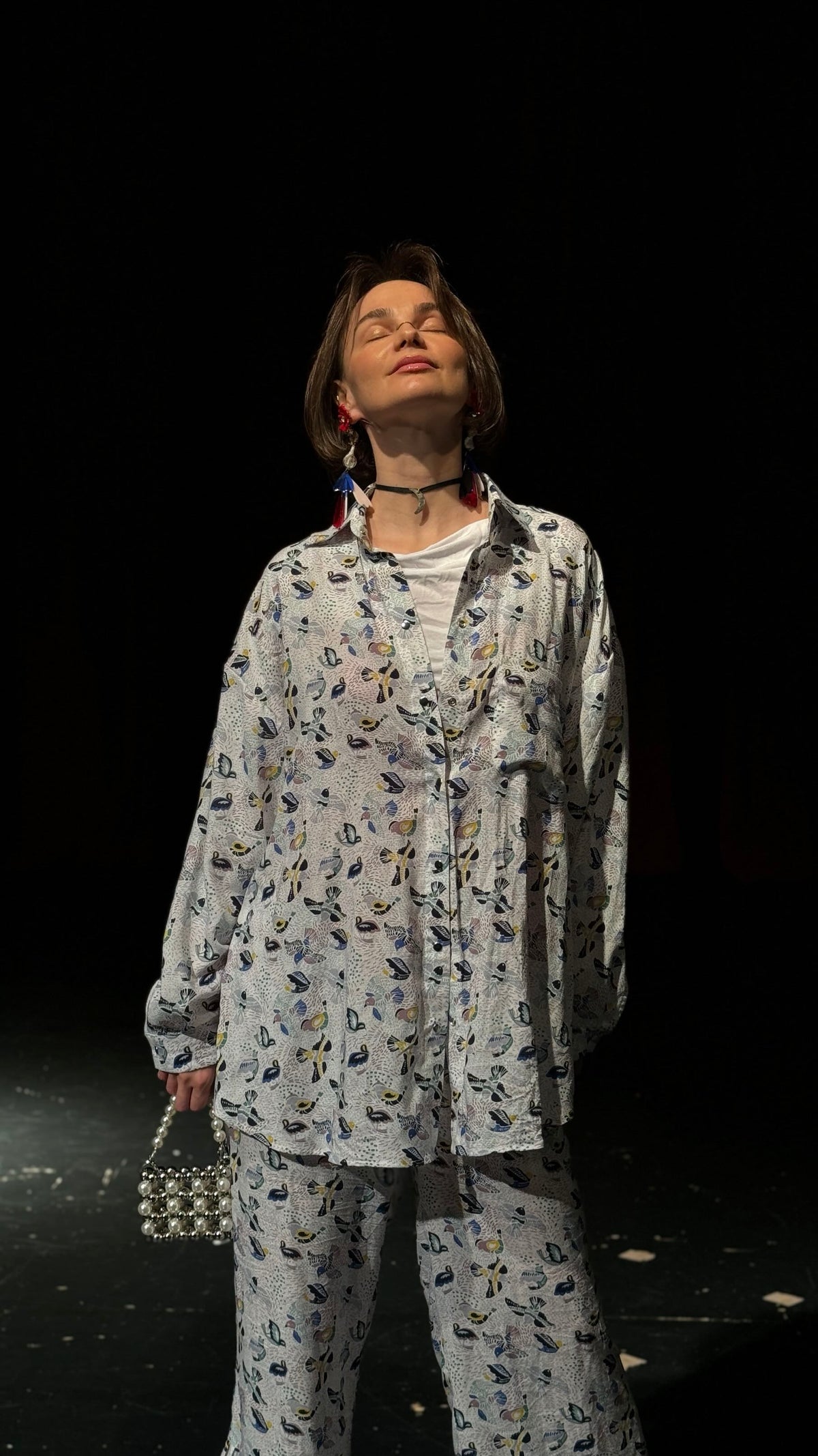 Shirt+ pants with a bird print