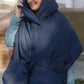 Deep blue Down vest with detachable hood