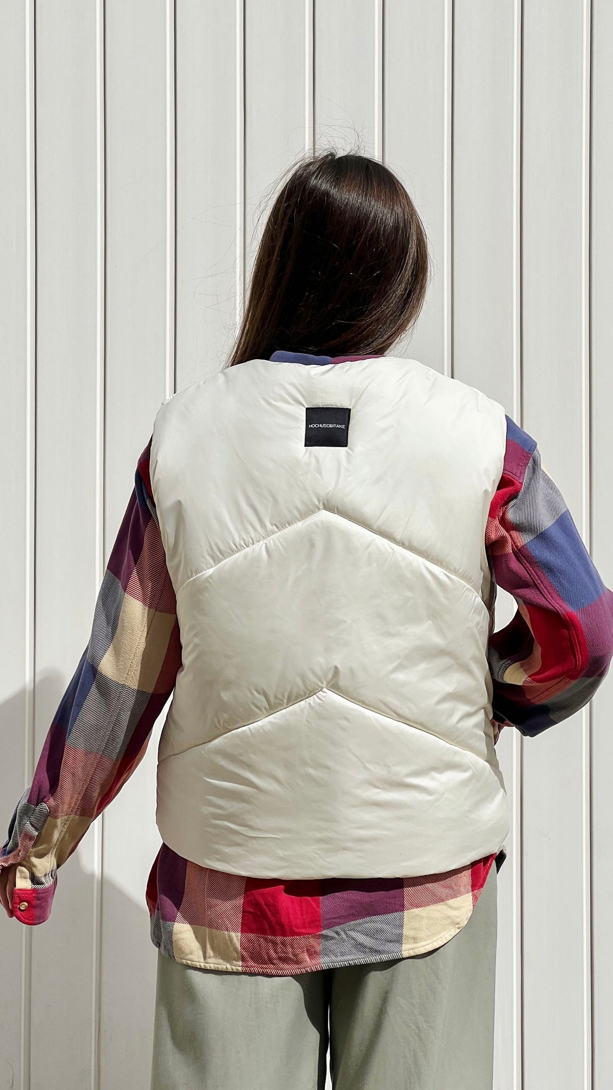 Vest "Little duck" creamy with detachable collar