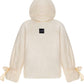 Down jacket  "Little duck" in yellow butter with detachable bows and removable hood