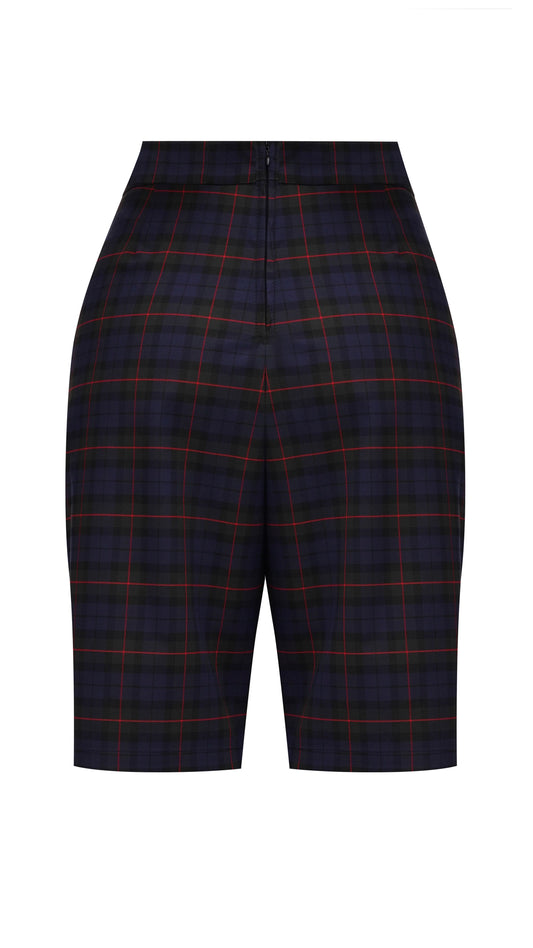 Checkered asymmetrical shorts