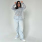 Transparent gray hoodie with an elastic band