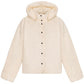 Down jacket in yellow butter with detachable powder and removable hood
