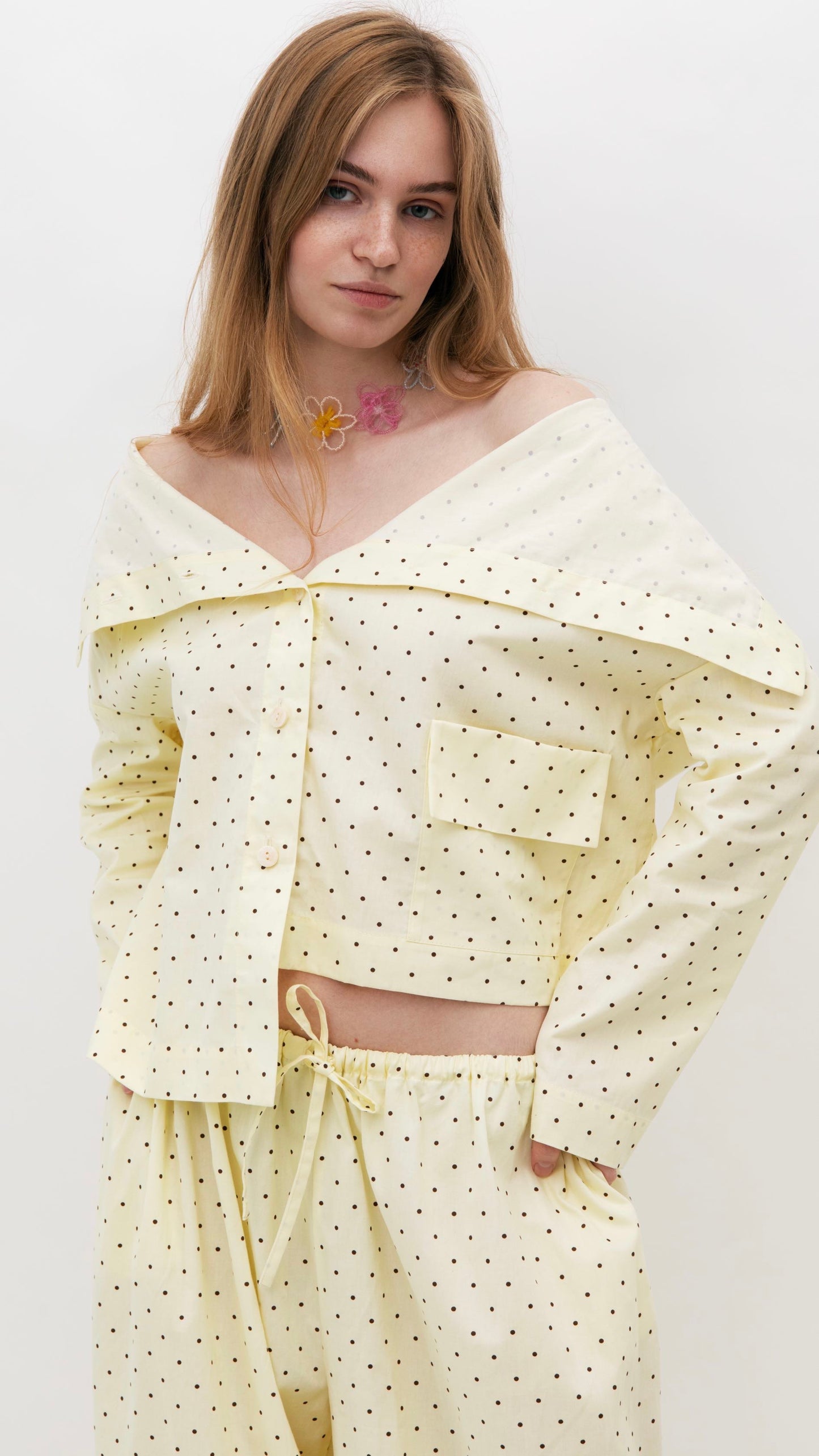 Asymmetrical shirt+ bloomers pants cotton