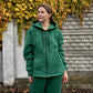 Zip fleece hoodie emerald