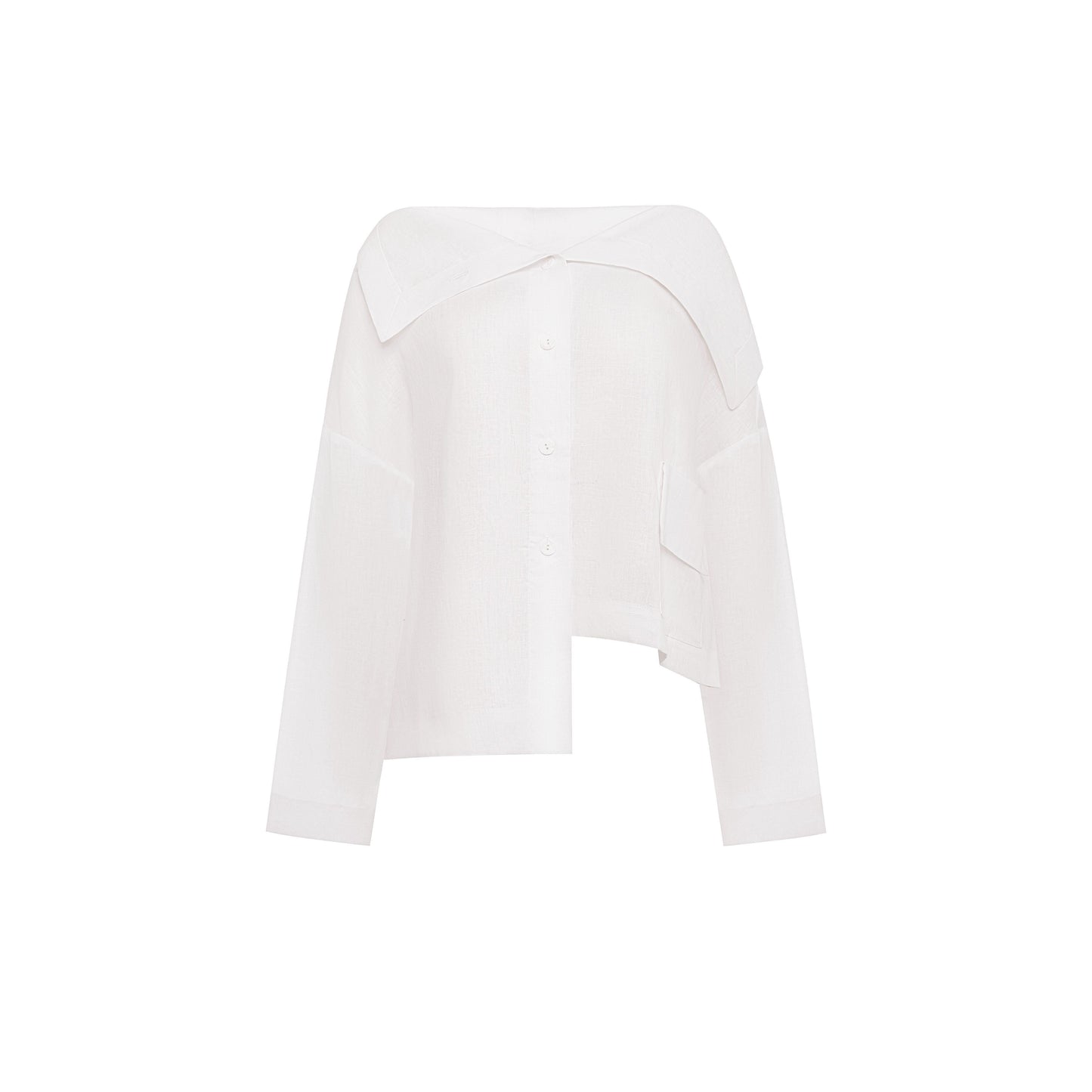 Asymmetrical organic linen shirt