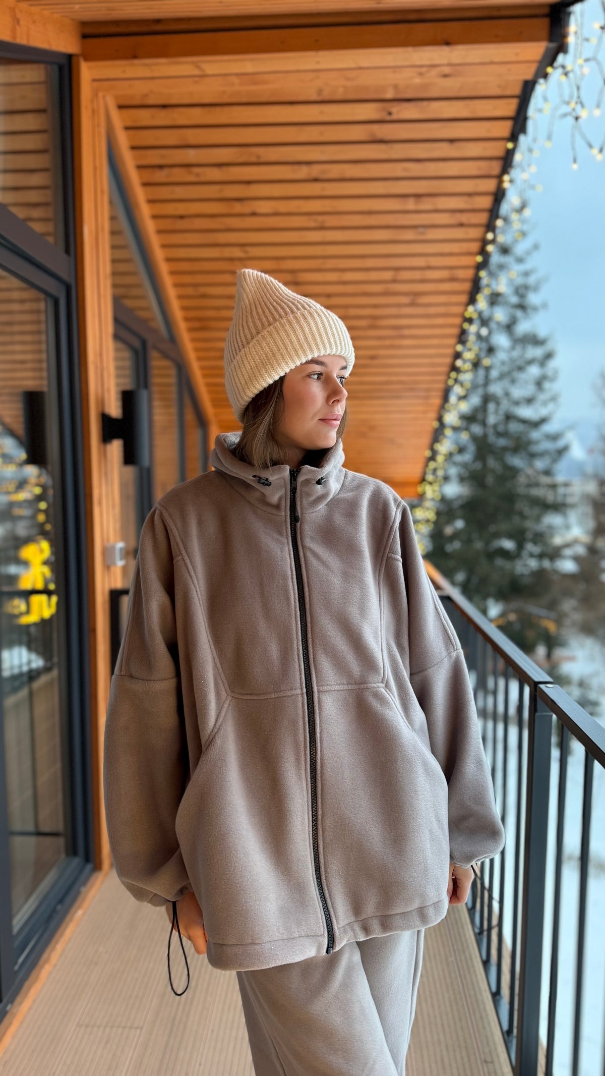 Zip-through fleece jacket gray