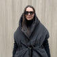 Black Down vest with detachable hood