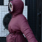 Winter double-sided jacket marsala/black