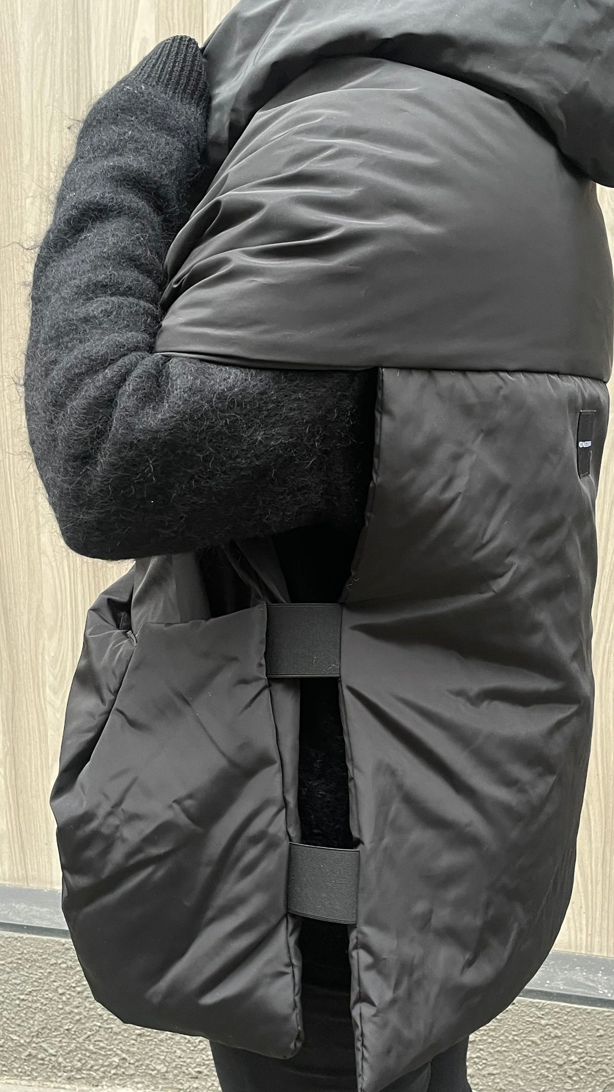Black Down vest with detachable hood