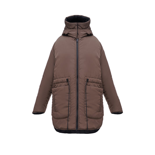 Зимова двостороння куртка чорний/шоколад