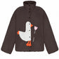 Down jacket  "Little duck" in chocolate with detachable bows and removable hood