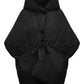 Black Down vest with detachable hood