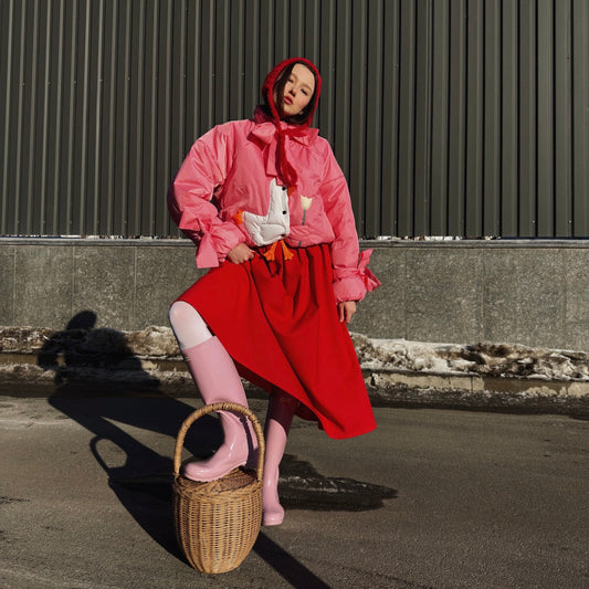 <tc>Куртка «Качечка» рожева зі знімними бантами і пристібним капюшоном</tc>