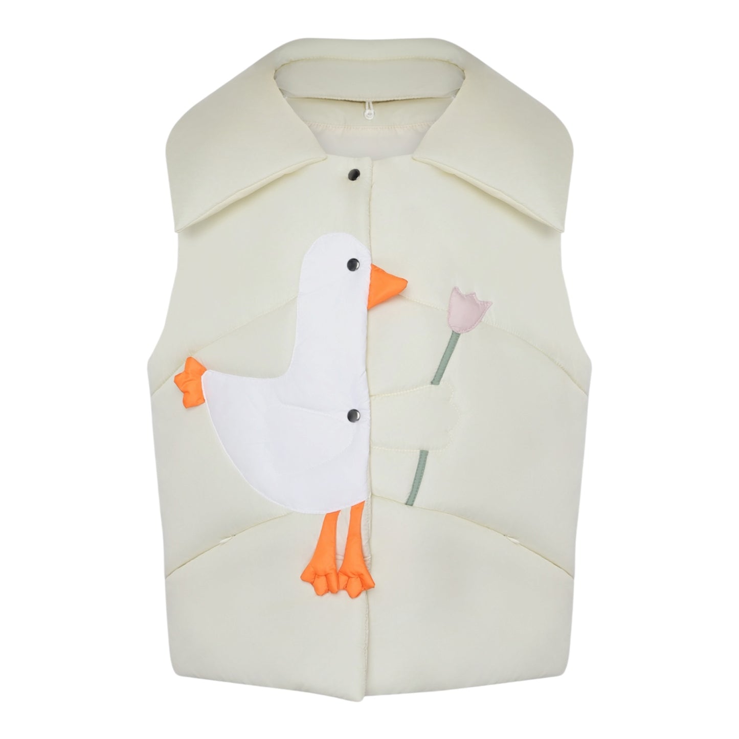 Vest "Little duck" creamy with detachable collar