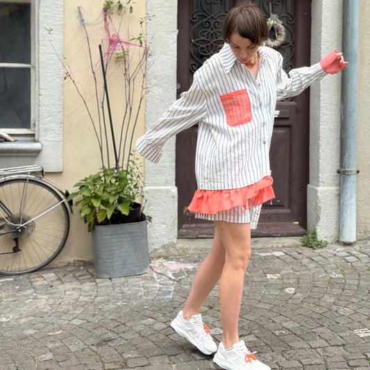 Striped shirt with optional attachable bottom