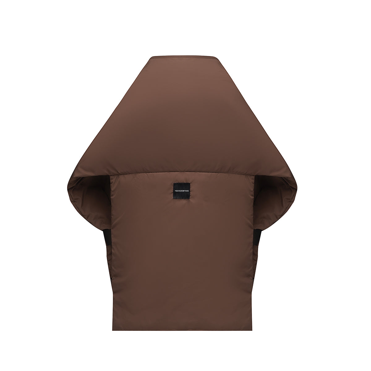 Chocolate Down vest with detachable hood