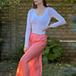 A line sheer skirt in coral