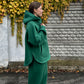 Zip fleece hoodie emerald