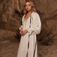 Dress with ribbons in organic linen height from 170cm+