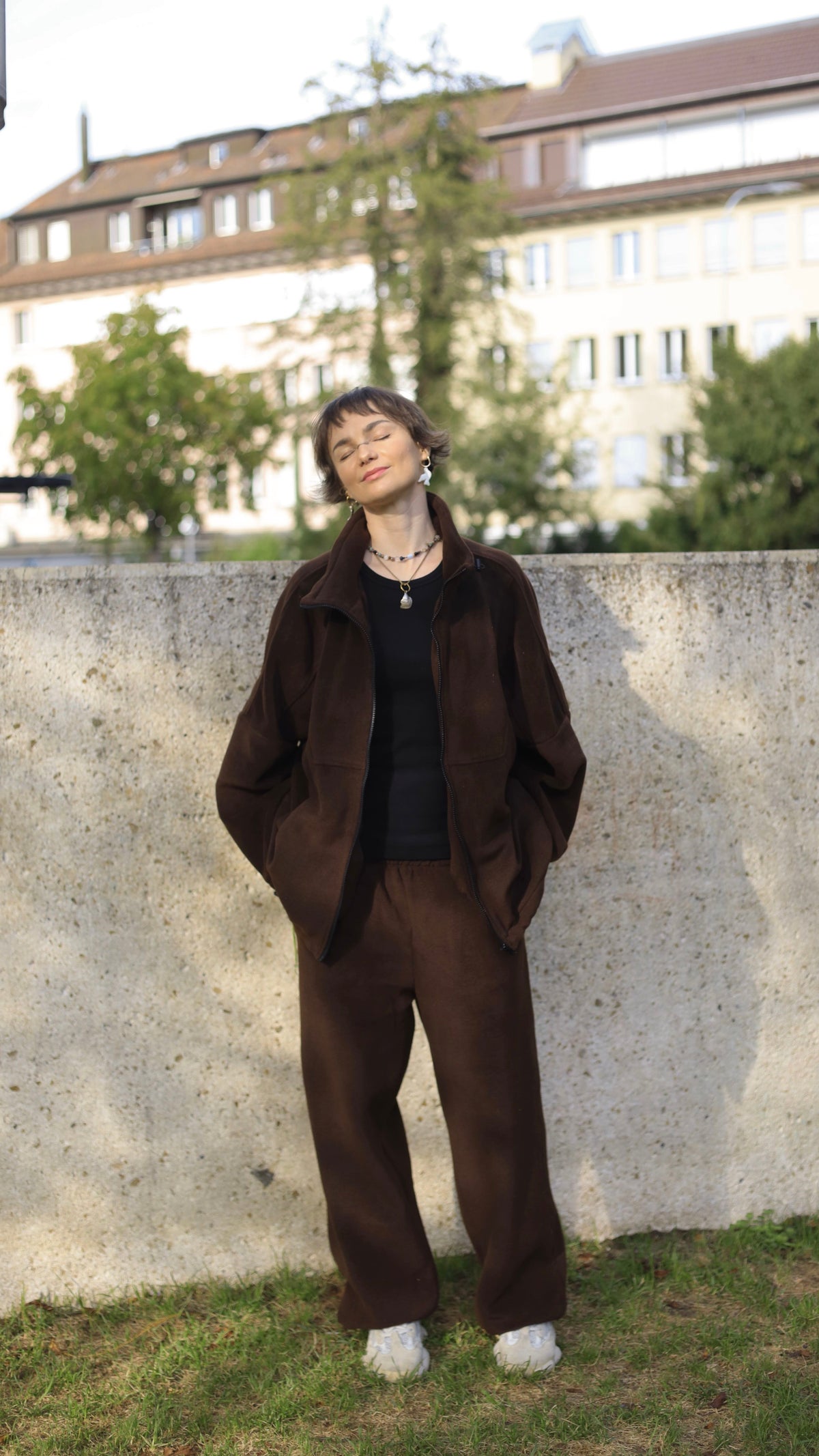 Pants fleece chocolate