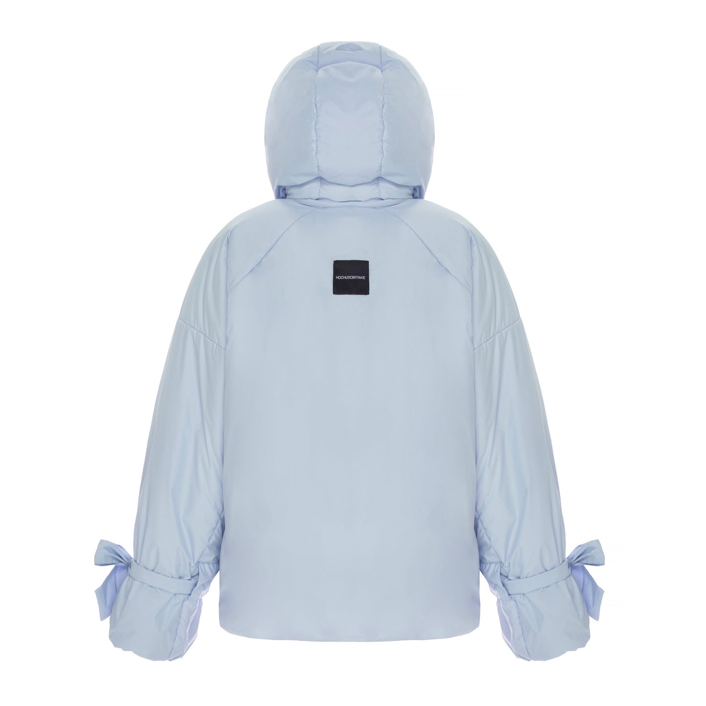 Down jacket  "Little duck" in blue with detachable bows and removable hood