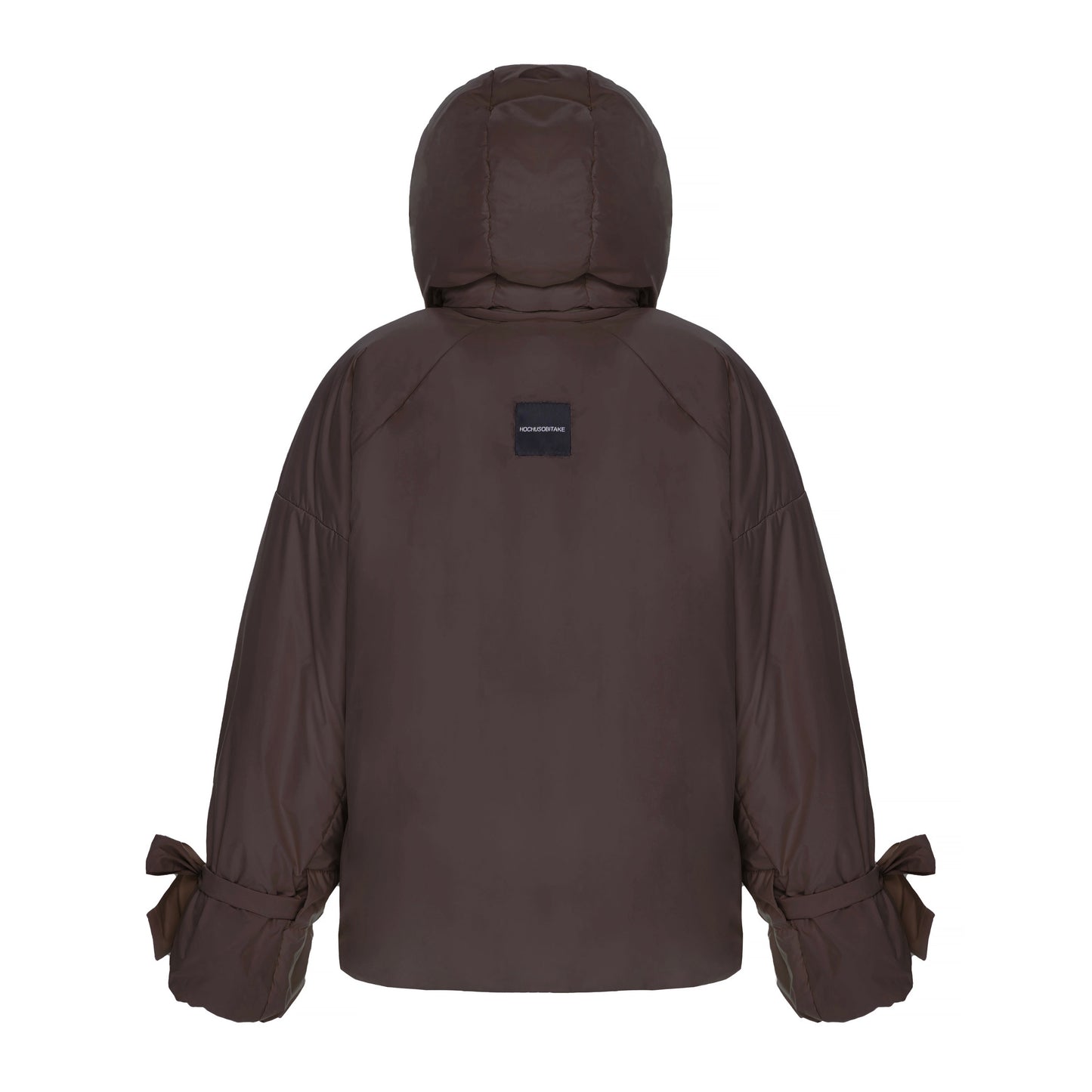 <tc>Куртка шоколадна зі знімними бантами і пристібним капюшоном</tc>