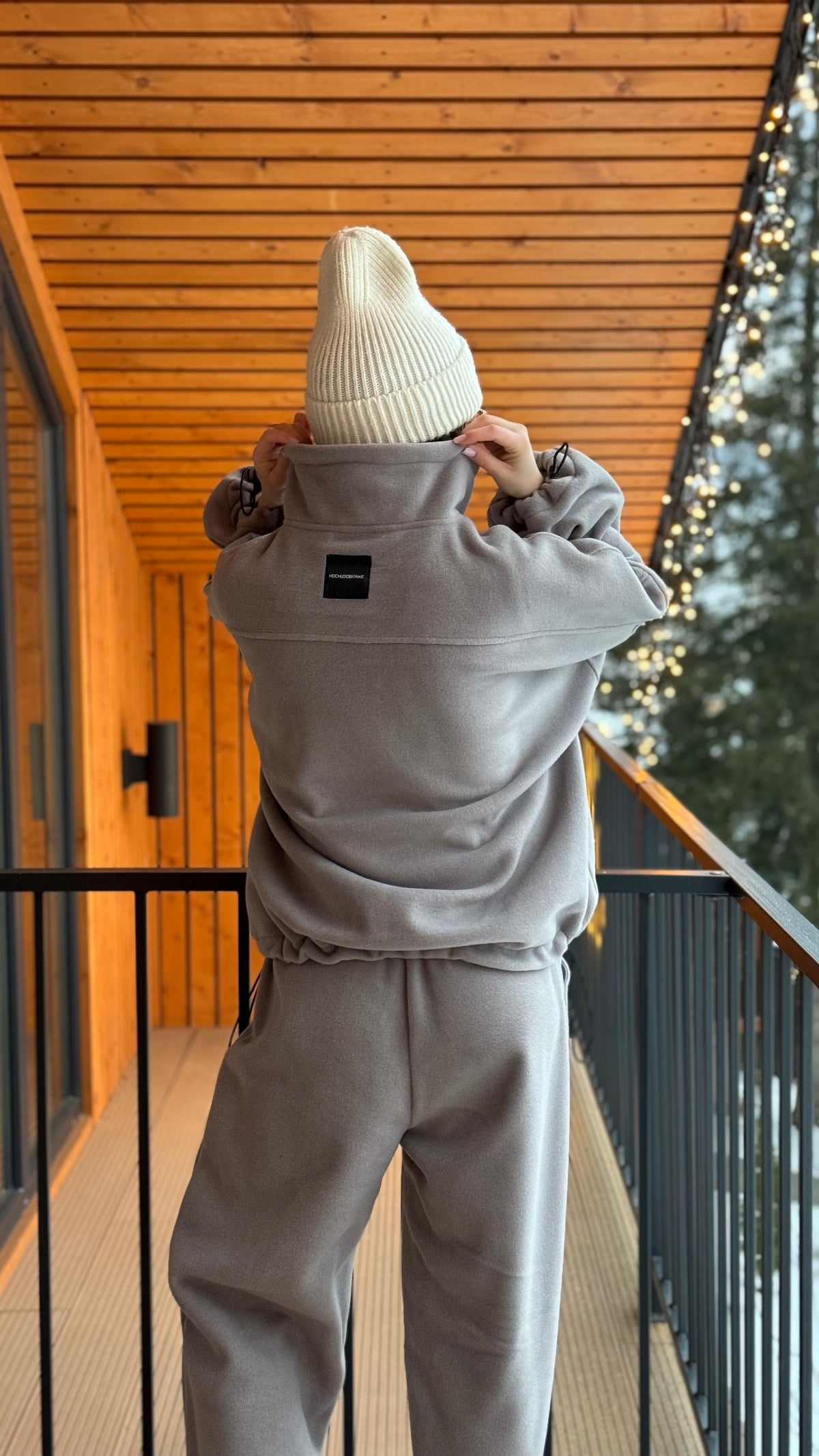 Zip-through fleece jacket gray