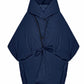 Deep blue Down vest with detachable hood
