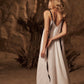 Dress with ribbons in organic linen height from 170cm+