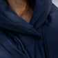 Deep blue Down vest with detachable hood