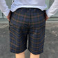 Checkered asymmetrical shorts