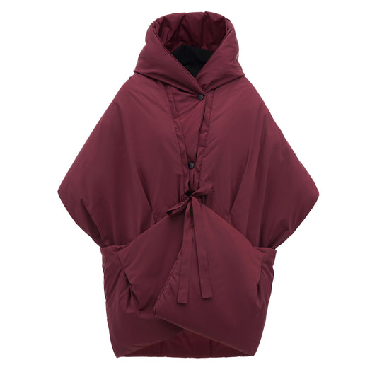 Marsala Down vest with detachable hood