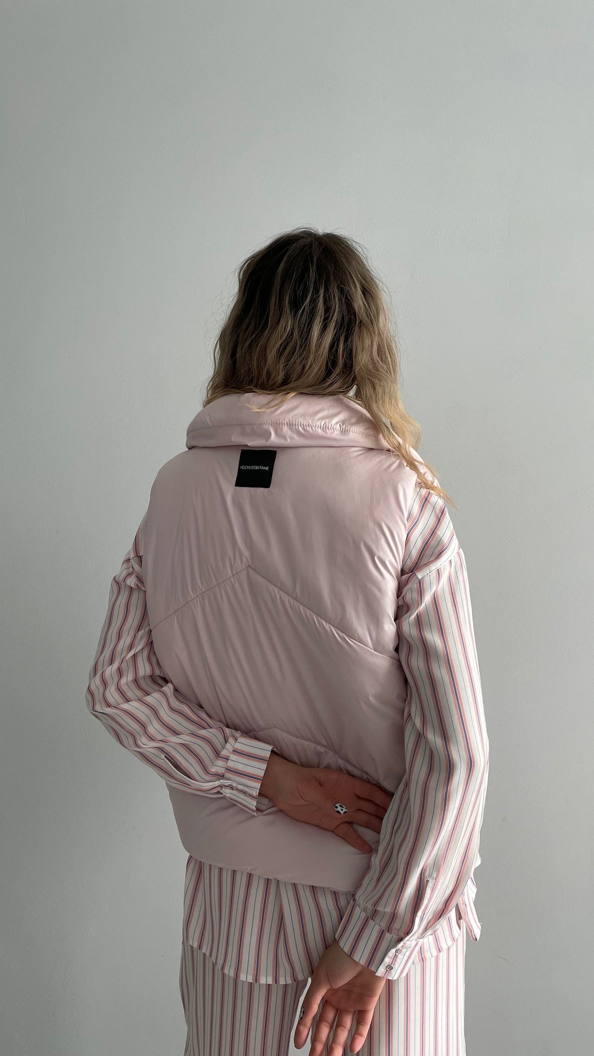 Vest "Little duck" pink cotton candy with detachable collar