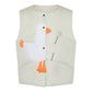 Vest "Little duck" creamy with detachable collar