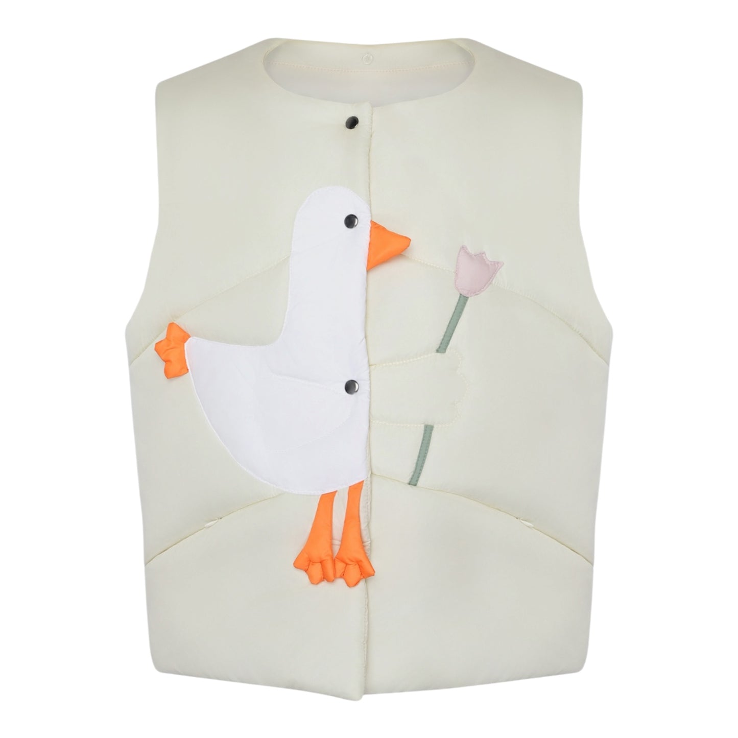 Vest "Little duck" creamy with detachable collar