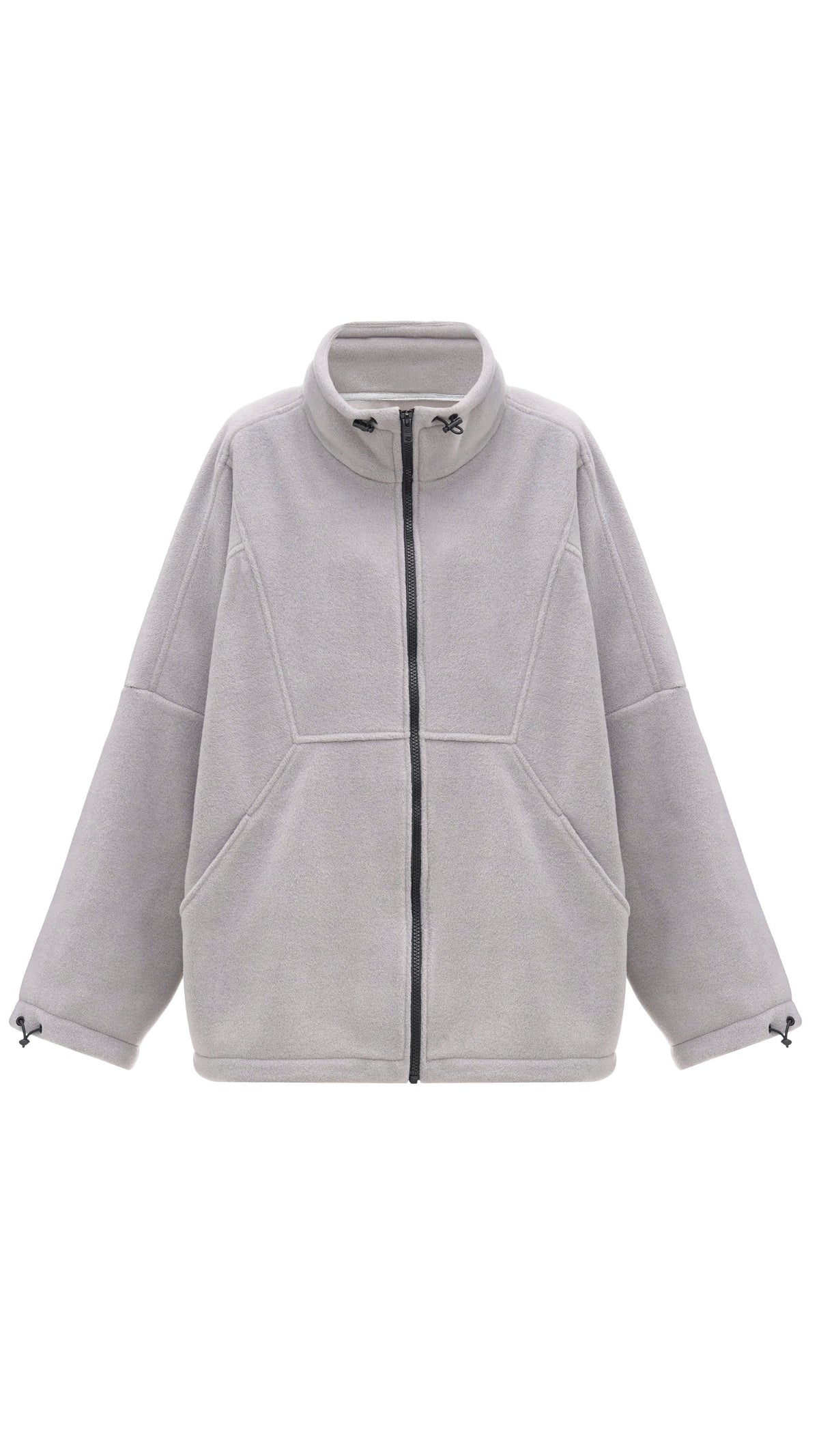 Zip-through fleece jacket gray