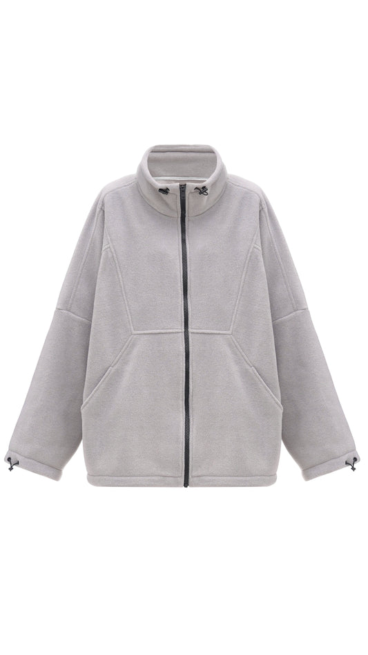 Zip-through fleece jacket gray